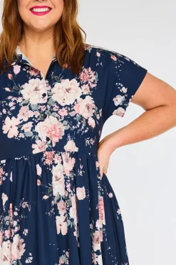 Lorraine Designs Shirt Dresses | Casual Dresses*Frankie Navy Floral Dress