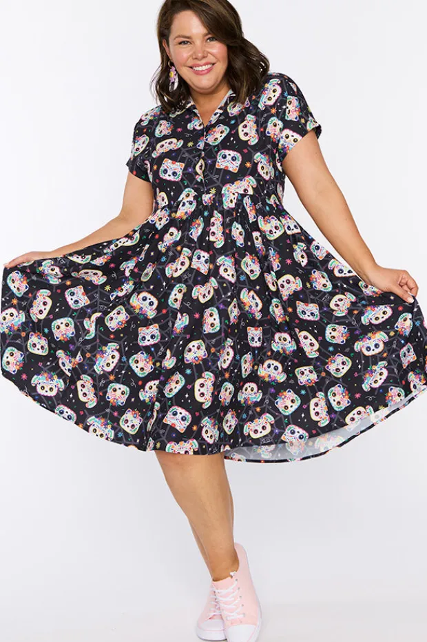 Lorraine Designs Shirt Dresses | Casual Dresses*Frankie Sugar Skull Pets Dress