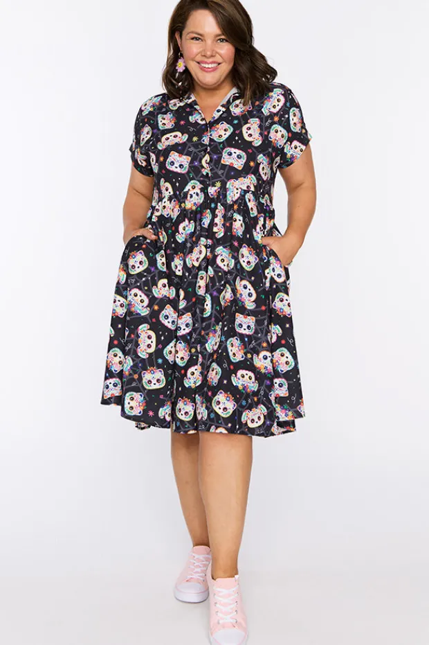 Lorraine Designs Shirt Dresses | Casual Dresses*Frankie Sugar Skull Pets Dress
