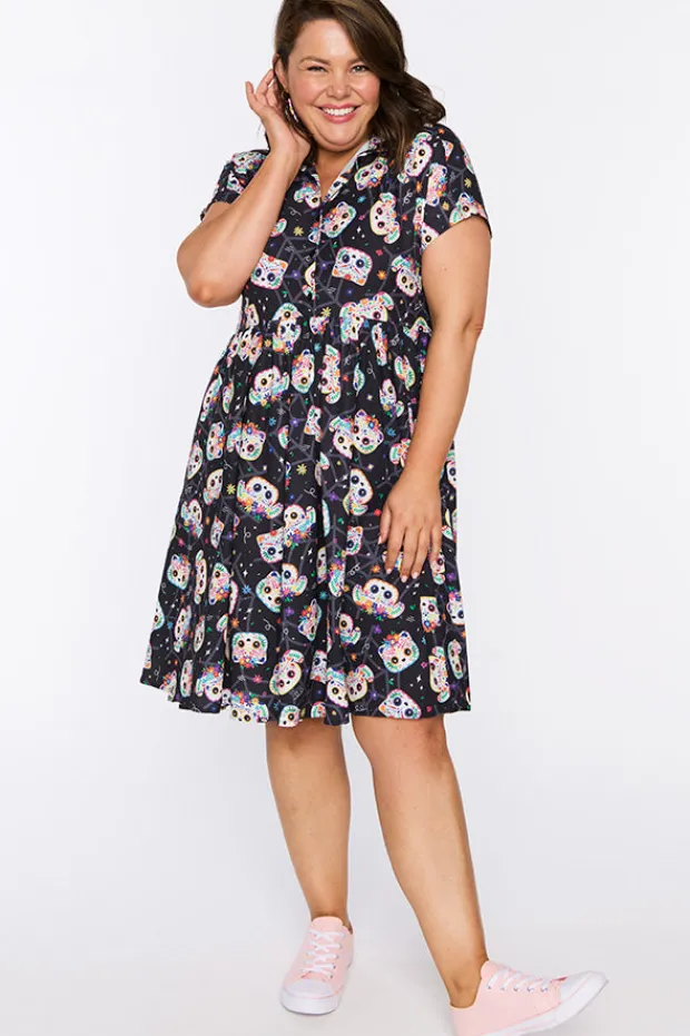 Lorraine Designs Shirt Dresses | Casual Dresses*Frankie Sugar Skull Pets Dress