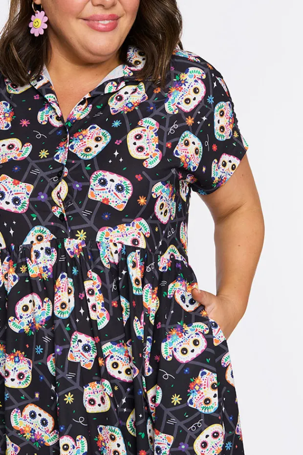Lorraine Designs Shirt Dresses | Casual Dresses*Frankie Sugar Skull Pets Dress