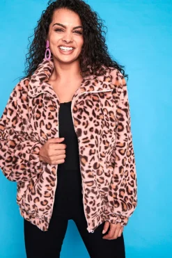 Lorraine Designs Jackets & Coats*Fur Baby Pink Leopard Jacket
