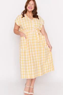 Lorraine Designs Loose Dresses | Midi Dresses*Georgie Yellow Gingham Dress