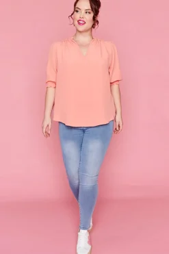 Lorraine Tops*Gianna Blazing Orange Top