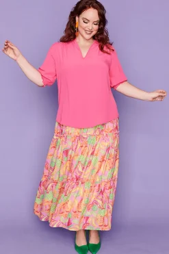 Lorraine Tops*Gianna Crystal Pink Top