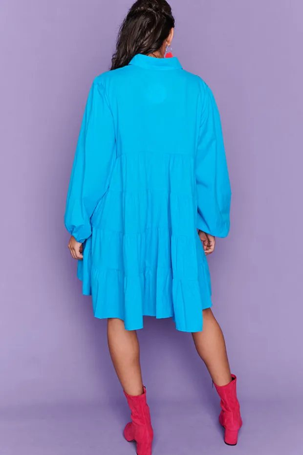 Lorraine Designs Casual Dresses | Shirt Dresses*Ginger Bright Blue Dress