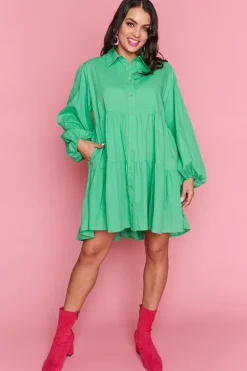 Lorraine Designs Casual Dresses | Shirt Dresses*Ginger Green Dress