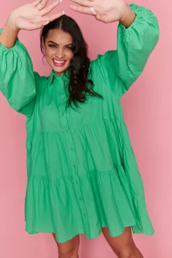 Lorraine Designs Casual Dresses | Shirt Dresses*Ginger Green Dress