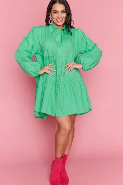 Lorraine Designs Casual Dresses | Shirt Dresses*Ginger Green Dress