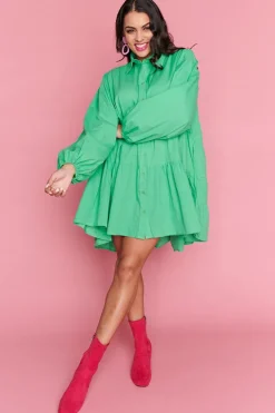 Lorraine Designs Casual Dresses | Shirt Dresses*Ginger Green Dress