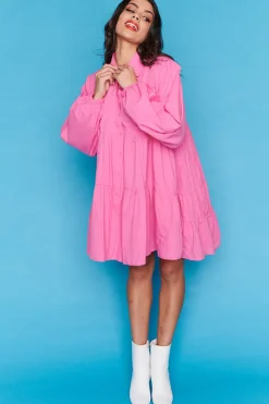 Lorraine Designs Casual Dresses | Shirt Dresses*Ginger Hot Pink Dress