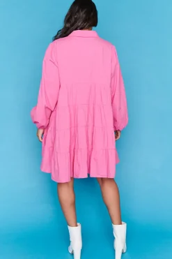 Lorraine Designs Casual Dresses | Shirt Dresses*Ginger Hot Pink Dress