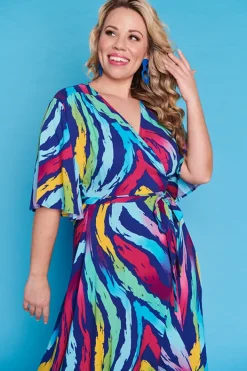 Lorraine Designs Casual Dresses | Fit & Flare Dresses*Giverny Rainbow Zebra Dress