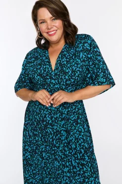 Lorraine Designs Casual Dresses | Fit & Flare Dresses*Giverny Teal Dash Wrap Dress