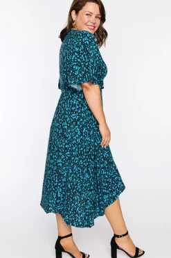 Lorraine Designs Casual Dresses | Fit & Flare Dresses*Giverny Teal Dash Wrap Dress