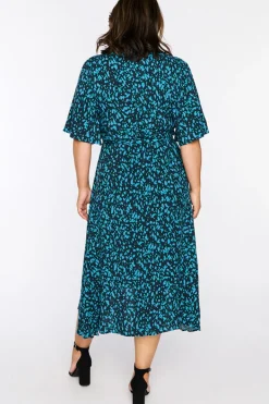 Lorraine Designs Casual Dresses | Fit & Flare Dresses*Giverny Teal Dash Wrap Dress