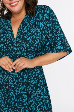 Lorraine Designs Casual Dresses | Fit & Flare Dresses*Giverny Teal Dash Wrap Dress