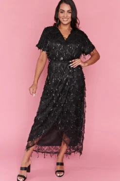 Lorraine Designs Sequin Dresses | Cocktail Dresses*Glamour Black Sequins Party Dress