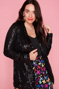 Lorraine Jackets & Coats*Glow Black Sequin Blazer