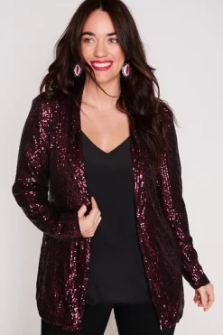 Lorraine Jackets & Coats*Glow Pink Sequin Blazer