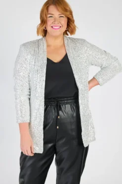 Lorraine Jackets & Coats | Sequin Dresses*Glow Silver Sequins Blazer