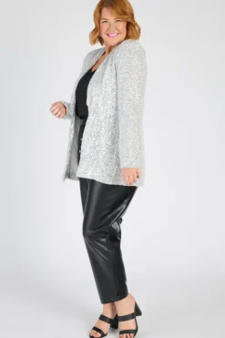 Lorraine Jackets & Coats | Sequin Dresses*Glow Silver Sequins Blazer