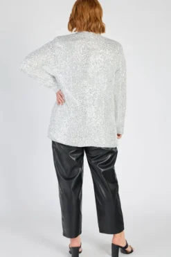 Lorraine Jackets & Coats | Sequin Dresses*Glow Silver Sequins Blazer