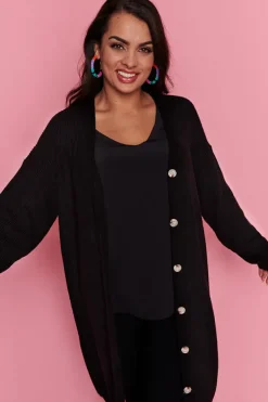 Lorraine Designs Knits & Cardigans*Hemi Black Longline Cardi