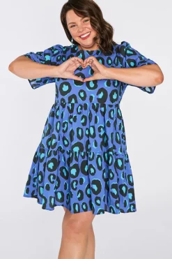Lorraine Designs Shift Dresses | Loose Dresses*Isadora Electric Blue Leopard Dress