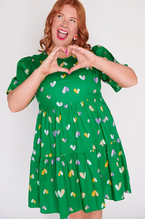 Lorraine Designs Casual Dresses | Shift Dresses*Isadora Green Hearts Dress
