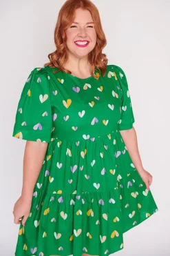 Lorraine Designs Casual Dresses | Shift Dresses*Isadora Green Hearts Dress