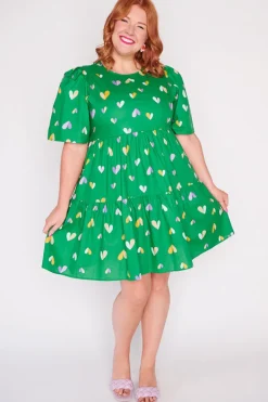 Lorraine Designs Casual Dresses | Shift Dresses*Isadora Green Hearts Dress