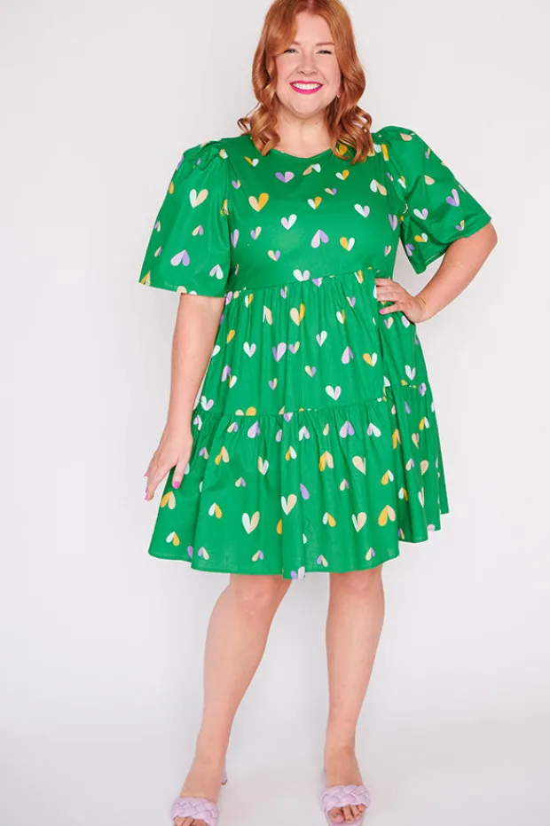Lorraine Designs Casual Dresses | Shift Dresses*Isadora Green Hearts Dress