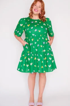 Lorraine Designs Casual Dresses | Shift Dresses*Isadora Green Hearts Dress