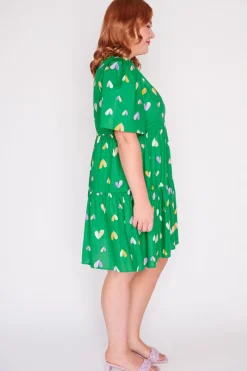 Lorraine Designs Casual Dresses | Shift Dresses*Isadora Green Hearts Dress