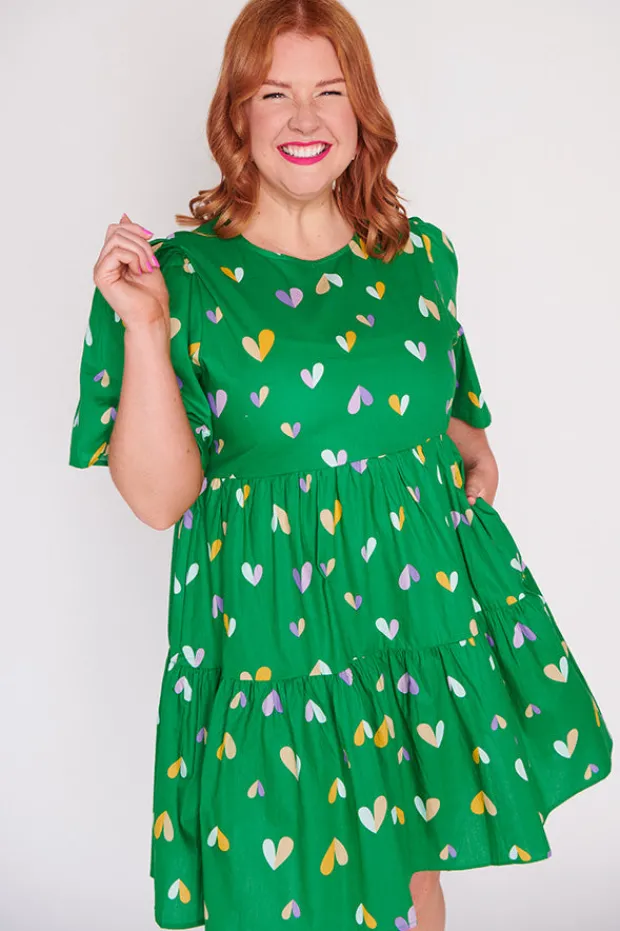 Lorraine Designs Casual Dresses | Shift Dresses*Isadora Green Hearts Dress