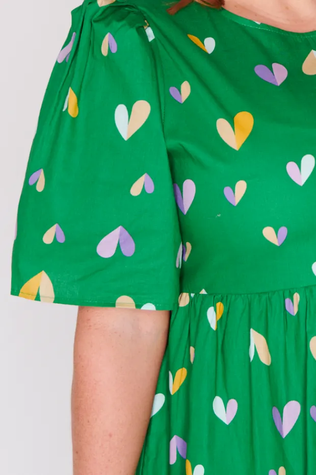 Lorraine Designs Casual Dresses | Shift Dresses*Isadora Green Hearts Dress