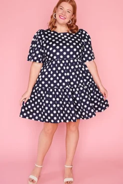 Lorraine Designs Casual Dresses | Shift Dresses*Isadora Navy & White Spot Dress