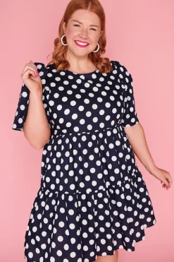 Lorraine Designs Casual Dresses | Shift Dresses*Isadora Navy & White Spot Dress