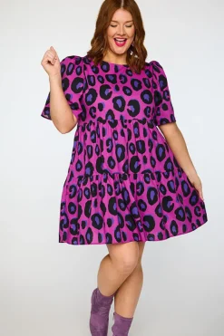 Lorraine Designs Loose Dresses | Casual Dresses*Isadora Purple Leopard Dress