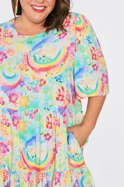 YD International Shift Dresses | Loose Dresses*Izzie Rainbow Garden Dress