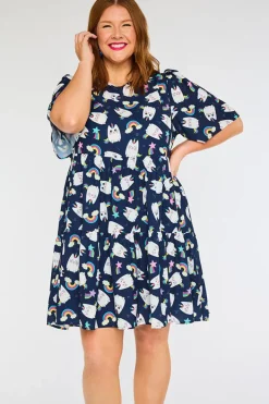 Lorraine Designs Shift Dresses | Loose Dresses*Jackson Caticorns Navy Dress