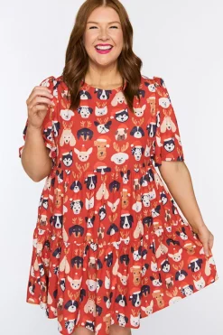 Lorraine Designs Shift Dresses | Loose Dresses*Jackson Puppy Christmas Dress