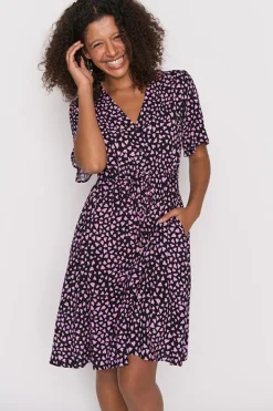 Lorraine Designs Casual Dresses | Fit & Flare Dresses*Jaz Abstract Hearts Black Pink Dress