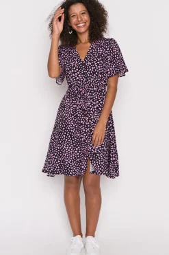 Lorraine Designs Casual Dresses | Fit & Flare Dresses*Jaz Abstract Hearts Black Pink Dress