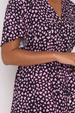 Lorraine Designs Casual Dresses | Fit & Flare Dresses*Jaz Abstract Hearts Black Pink Dress