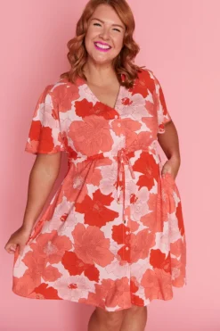 Lorraine Designs Casual Dresses | Fit & Flare Dresses*Jaz Popping Orange Dress