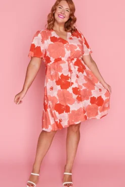 Lorraine Designs Casual Dresses | Fit & Flare Dresses*Jaz Popping Orange Dress