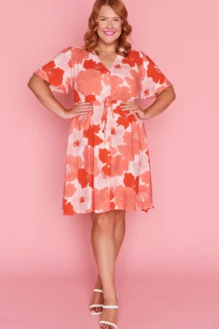 Lorraine Designs Casual Dresses | Fit & Flare Dresses*Jaz Popping Orange Dress