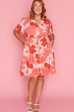 Lorraine Designs Casual Dresses | Fit & Flare Dresses*Jaz Popping Orange Dress